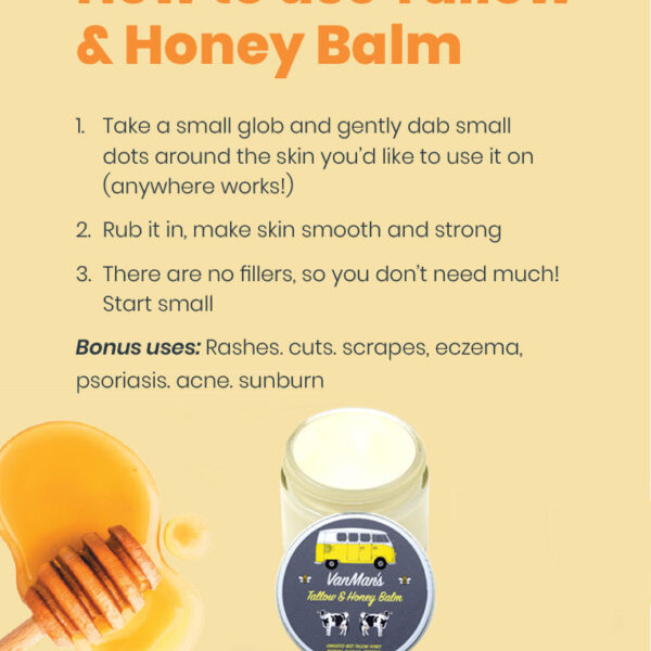 VanMan's Jumbo Tallow & Honey Balm - 6 oz 2